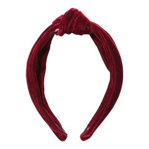 Lele Saddoughi Maroon Velvet Headband